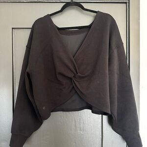 Lululemon cropped tie back sweatshirt - black size 12